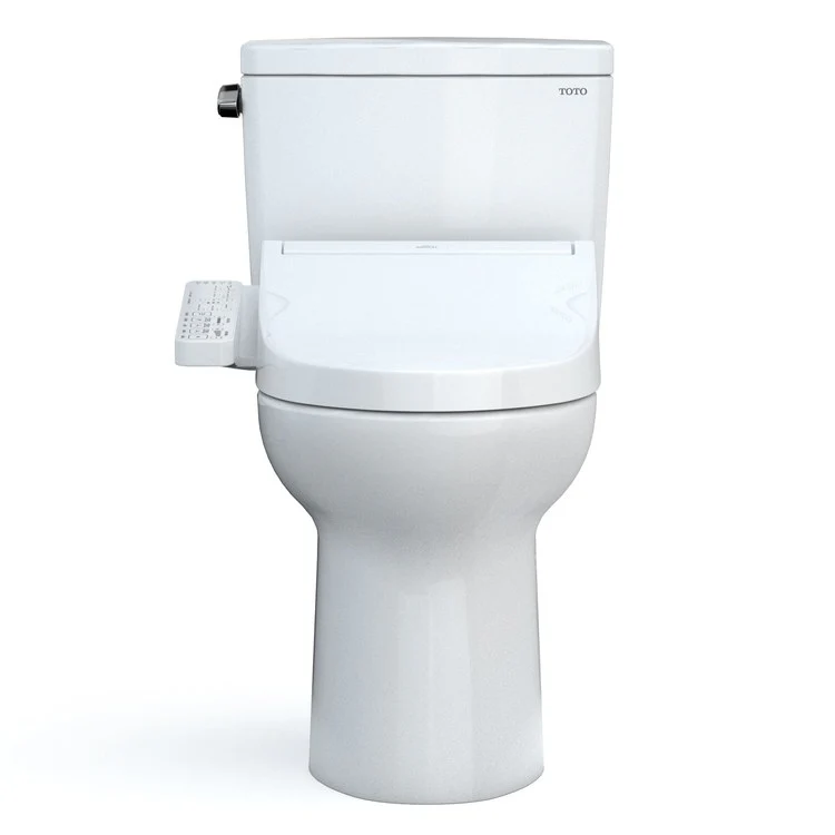 Toilet Drake 2 Pieces Universal Height Cotton Elongated ADA 30-1/8 Inch 1.28 Gallons per Flush Left Hand Chrome Washlet+ C2 - Frankwebs