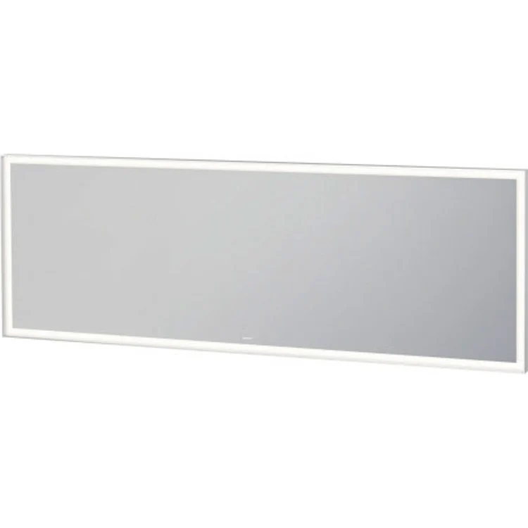 Mirror L-Cube 78-3/4 x 27-1/2 Inch White Aluminum with Lighting Rectangle - Frankwebs
