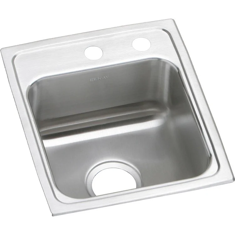 Kitchen Sink Lustertone Classic 15 x 17.5 Inch Single Bowl MR2 Hole ADA Lustrous Satin Drop-In Square Drain Location Center Depth 6-1/2 Inch Bottom Only Pads - Frankwebs