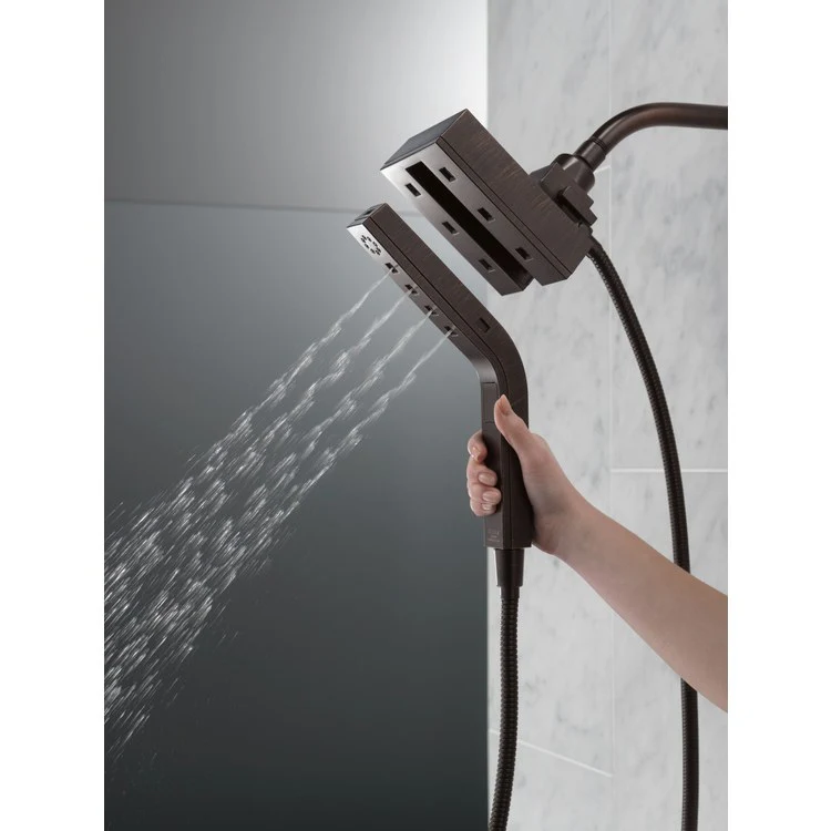 Contemporary H2Okinetic In2ition Two In One Four-Function Integrated Shower Head/Handshower - Frankwebs