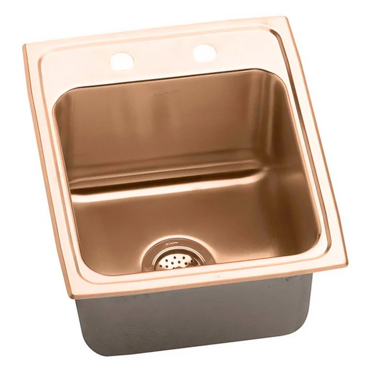 Kitchen Sink 17 x 22 Inch Single Bowl Antimicrobial Copper MR2 Hole Lustrous Satin Drop-In - Frankwebs