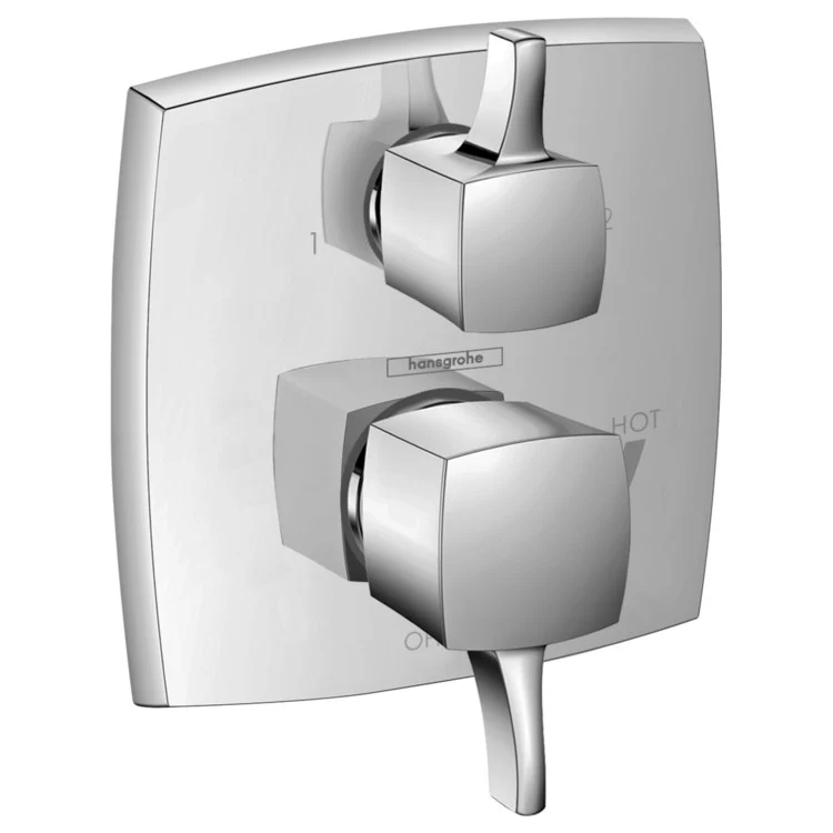 Pressure Balance Valve Trim Ecostat Classic Square 2 Lever Brushed Nickel ADA 4.5 Gallons per Minute - Frankwebs