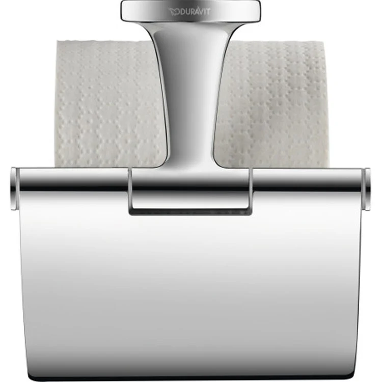 Toilet Paper Holder Starck T with Cover Chrome 3-3/8 Inch Wall Mount 4-7/8 Inch - Frankwebs