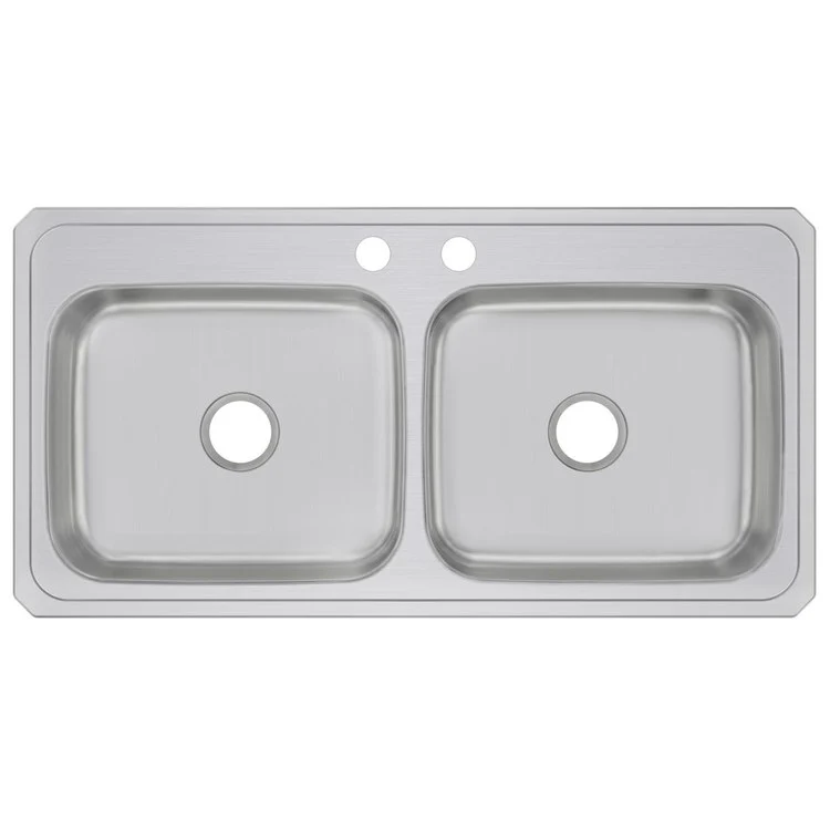 Kitchen Sink Celebrity 43 x 22 Inch Double Bowl Equal 2 Hole Brushed Satin Drop-In - Frankwebs
