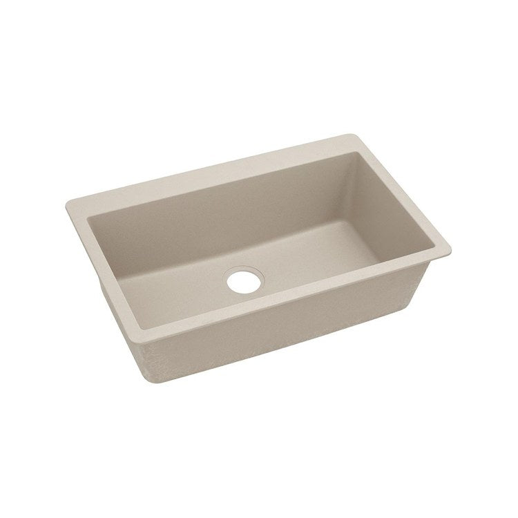 Kitchen Sink Quartz Classic 33 x 21 Inch Single Bowl Greystone Drop-In - Frankwebs