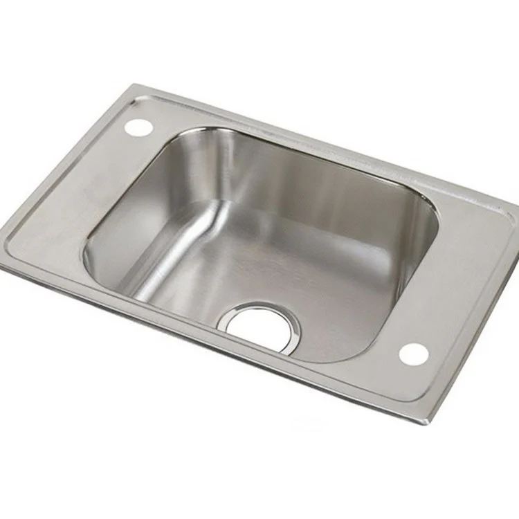 Classroom Sink Celebrity 25 x 17 Inch Single Bowl Rectangular 2 Hole Brushed Satin Drop-In Minimum Cabinet Size 30 Inch 6-7/8 Inch 20 Gauge Bottom Only Pads - Frankwebs