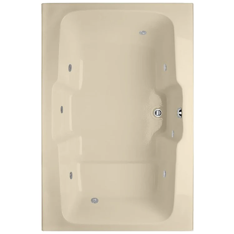 Whirlpool Tub Designer Collection Victoria 73 x 48 x 24 Inch Drop-In Side Center Drain Biscuit Rectangle - Frankwebs