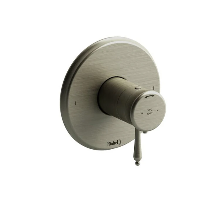 Thermostatic and Pressure Balance Valve Trim Retro 1/2 Inch Round 2-Way No Share 3 Function 1 Lever Brushed Nickel ADA 6.0 Gallons per Minute Brass - Frankwebs