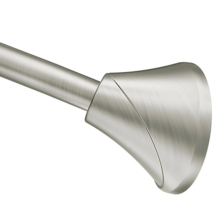 Adjustable Curved Tension Stainless Steel Shower Rod with Concealed Mount Flanges - Frankwebs