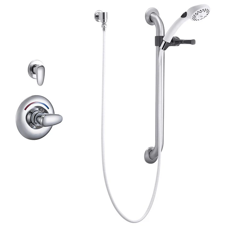 Commercial Monitor 13H Series Pressure Balance Handshower Trim with Slide/Grab Bar - Frankwebs