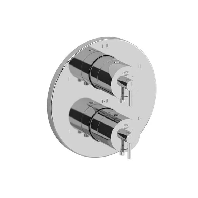 Thermostatic and Pressure Balance Valve Trim GS 3/4 Inch Round 4-Way 6 Function 2 Lever Chrome - Frankwebs