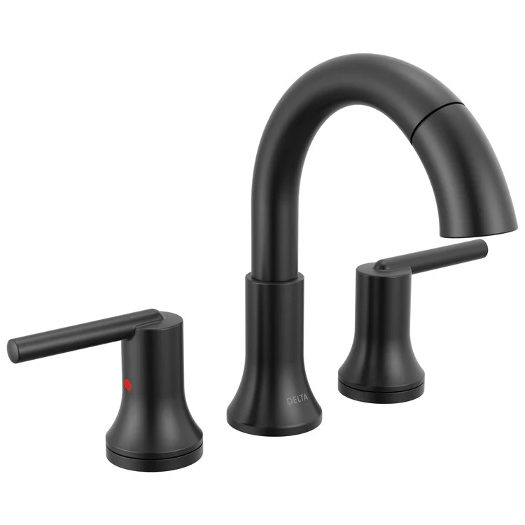 Lavatory Faucet Trinsic Widespread 4-16 Inch Spread 2 Lever ADA WaterSense Matte Black Pull Down 1.2 Gallons per Minute - Frankwebs