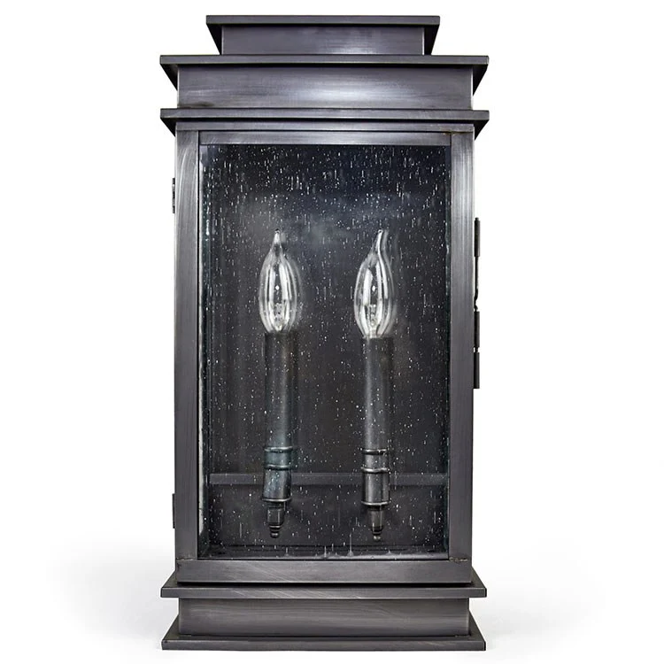 Empire Two-Light Outdoor Wall Lantern with Plain Mirror - Frankwebs