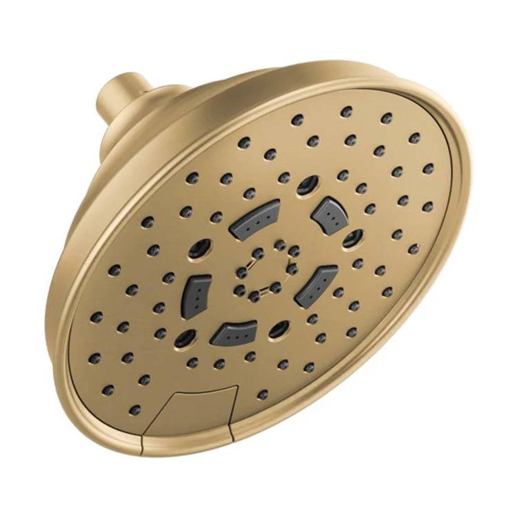 Showerhead Universal Showering 5 Function Brilliance Luxe Gold 7 Inch 1.75 Gallons per Minute H2Okinetic Classic Round Includes H2Okinetic Rinsing Shampoo Full Full & Shampoo & Massage Spray - Frankwebs