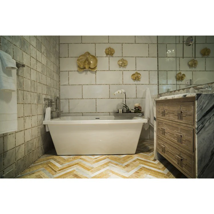 Soaking Tub Designer Collection Lucy 72 x 36 Inch Freestanding Tub Only End Bone Acrylic - Frankwebs