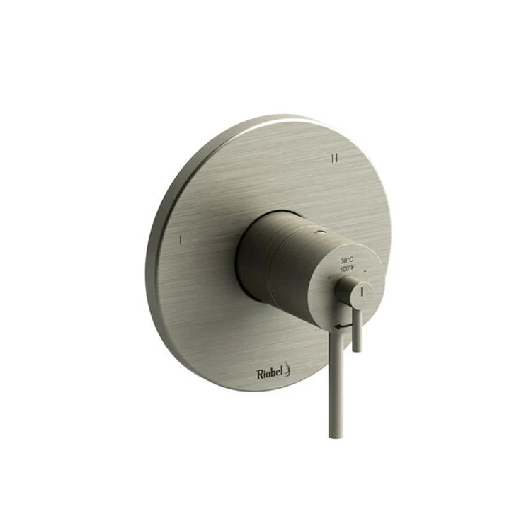 Thermostatic and Pressure Balance Valve Trim CS 1/2 Inch Round 3-Way 5 Function 1 Lever Brushed Nickel ADA - Frankwebs