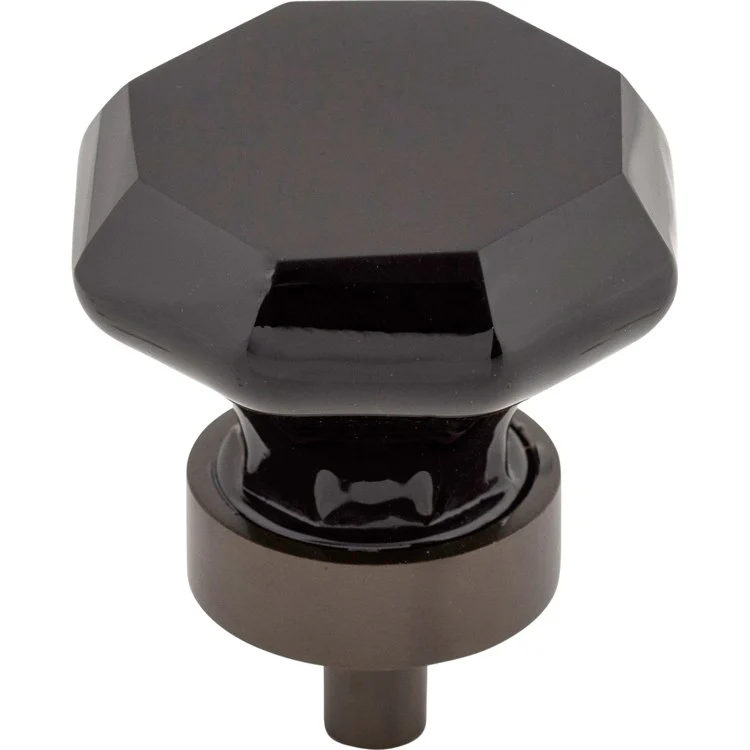 Knob Crystal Black Octagon for Decorative Hardware Brushed Satin Nickel Brass 1-3/8 Inch 1-1/8 Inch - Frankwebs