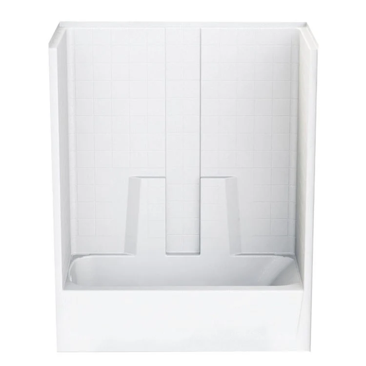 Tub and Shower Module Left Drain White 2 Shelves 45 Gallons 60 x 30 x 72 Inch - Frankwebs