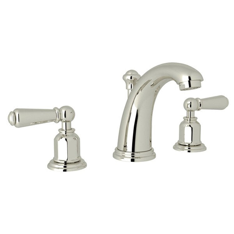 Lavatory Faucet Edwardian 6-16 Inch Spread 2 Lever Polished Nickel 1.2 Gallons per Minute Fixed High Neck Spout - Frankwebs