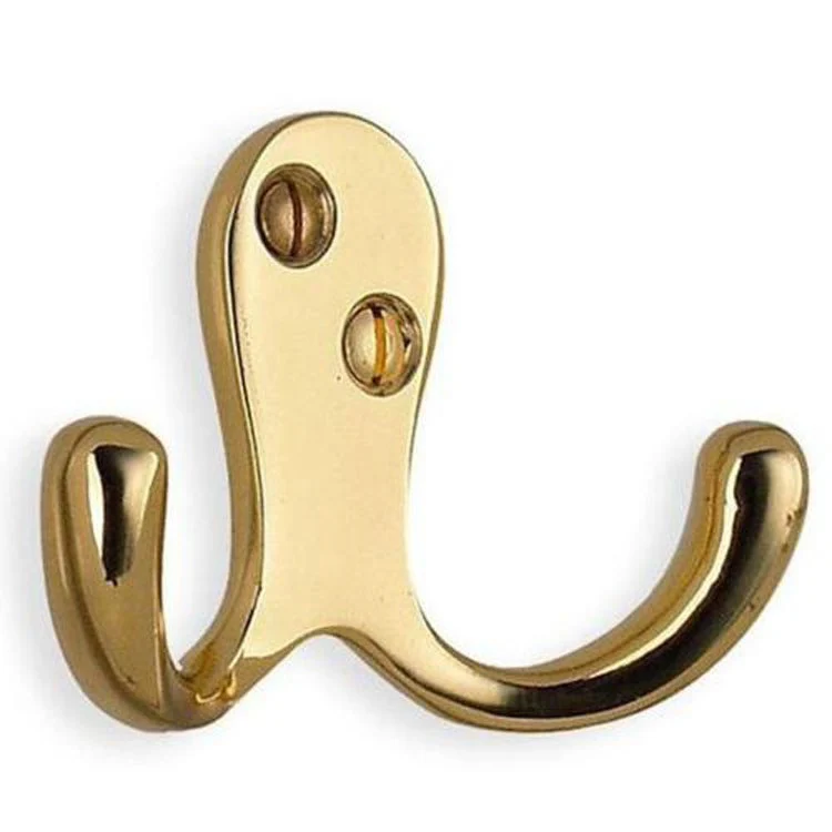Coat Hook Double Polished Brass 1-3/4 Inch 1-1/2 Inch Wall Mount Zinc - Frankwebs