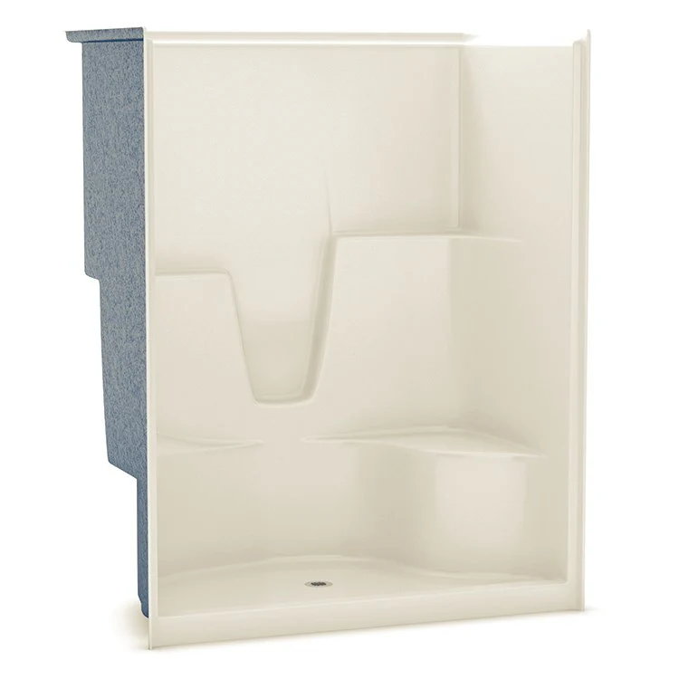 Shower Module 60 Inch AcrylX Bone 1 Pieces Right Hand Contoured Corner Seat - Frankwebs