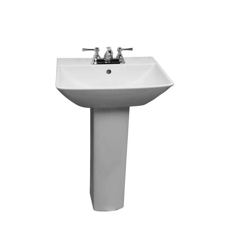 Pedestal Lavatory Summit 600 Centerset White Rectangular - Frankwebs