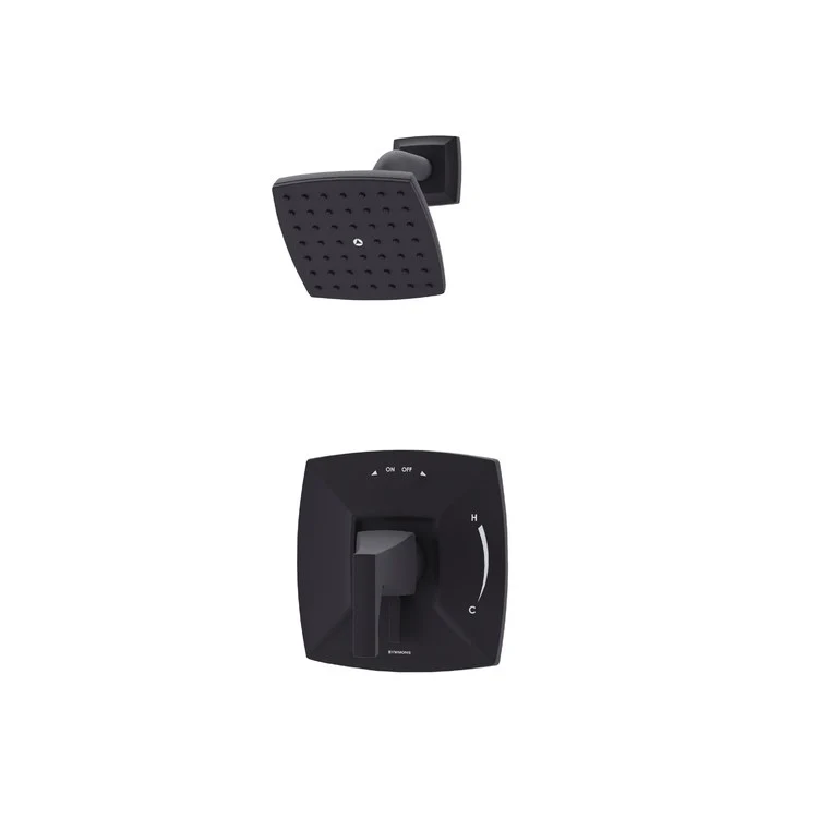 Shower Trim Oak 1 Lever Matte Black WaterSense ADA 1.5 Gallons per Minute Square Single Function for S261 Series Temptrol Valve - Frankwebs