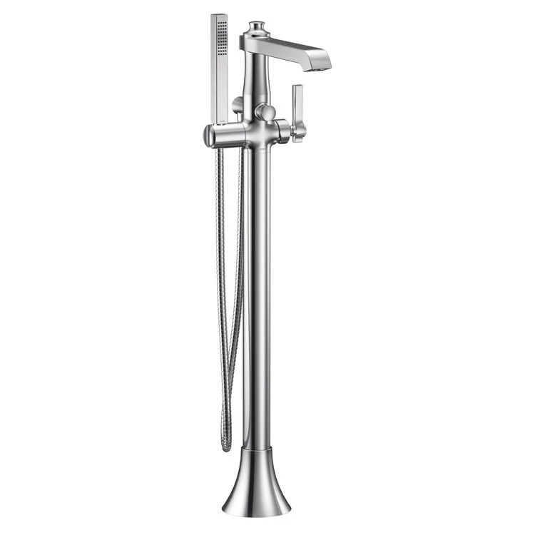 Tub Filler Flara Floor Mount with Handheld 1 Lever ADA Brushed Nickel - Frankwebs