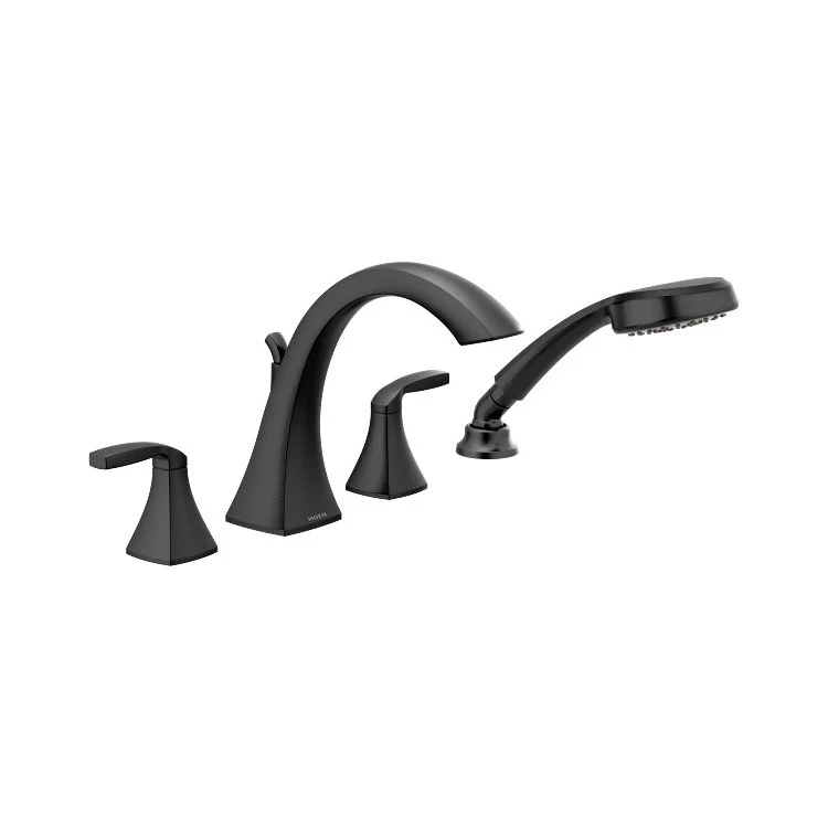 Roman Tub Filler Voss with Diverter 10 Inch Spread 2 Lever WaterSense ADA Matte Black - Frankwebs