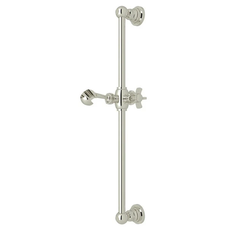 Slide Bar San Giovanni with 5 Spoke Cross Handle 22 Inch Satin Nickel Brass Wall Mount - Frankwebs