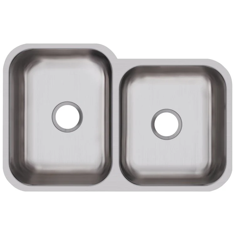Kitchen Sink Dayton 32 x 21 Inch Double Bowl Offset Right Soft Satin Undermount - Frankwebs