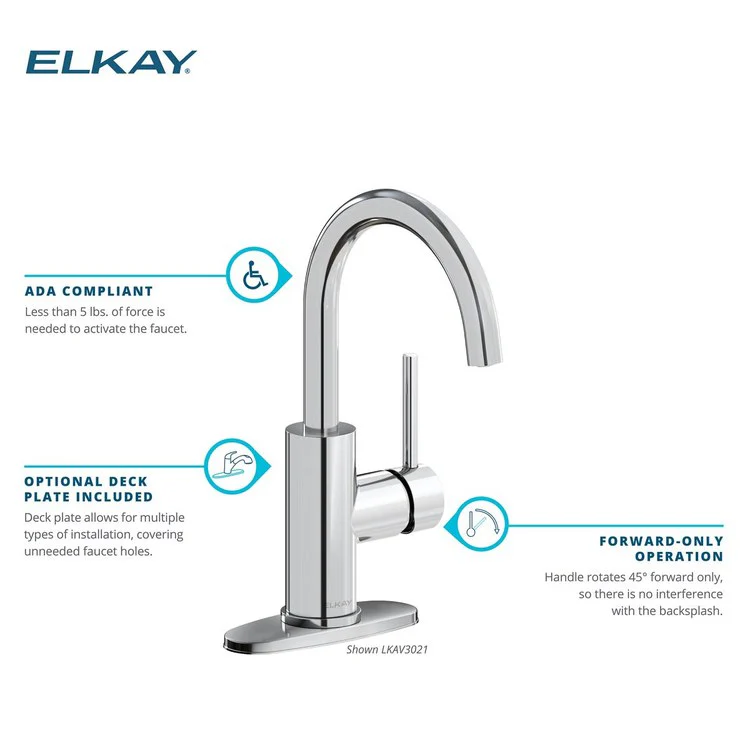 Bar Faucet Avado Deck Mount 1 Lever ADA Lustrous Steel Spout Type Gooseneck - Frankwebs