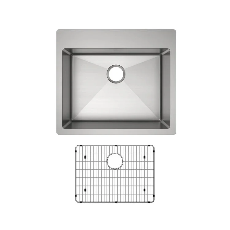 Kitchen Sink Crosstown 25 x 22 Inch Single Bowl Polished Satin Drop-In Undermount - Frankwebs