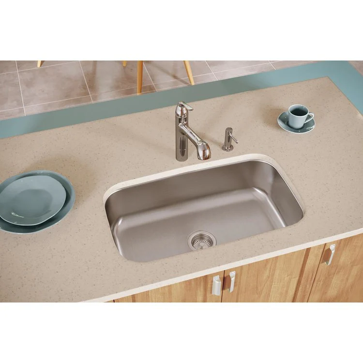 Kitchen Sink Dayton 30.5 x 18.25 Inch Single Bowl Soft Satin Undermount - Frankwebs