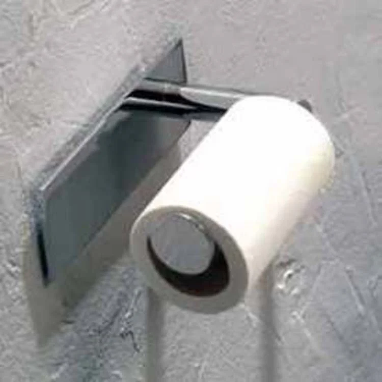 Toilet Paper Holder Surface 1 Post Open Left Polished Chrome Brass 5-3/4 Inch 3-9/16 Inch Wall Mount - Frankwebs