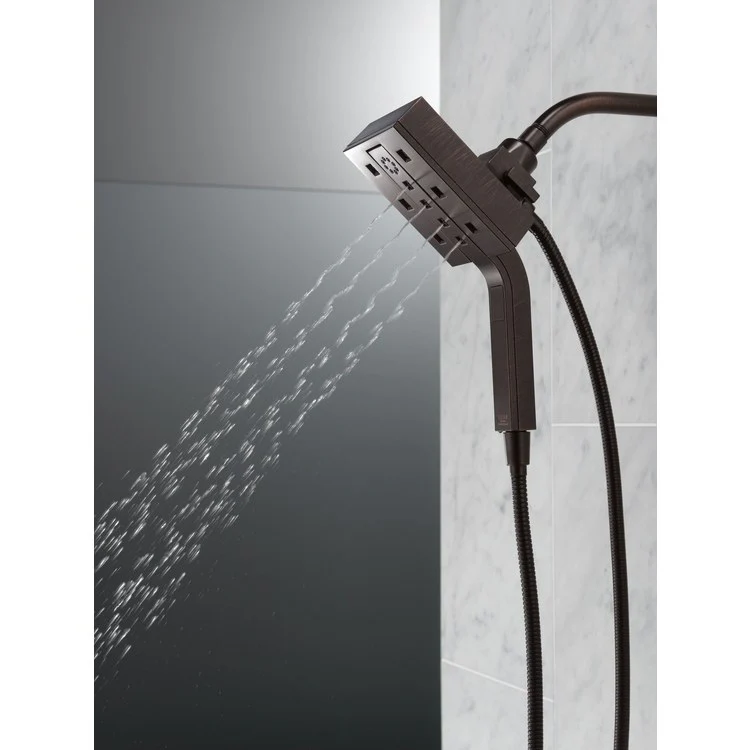 Contemporary H2Okinetic In2ition Two In One Four-Function Integrated Shower Head/Handshower - Frankwebs