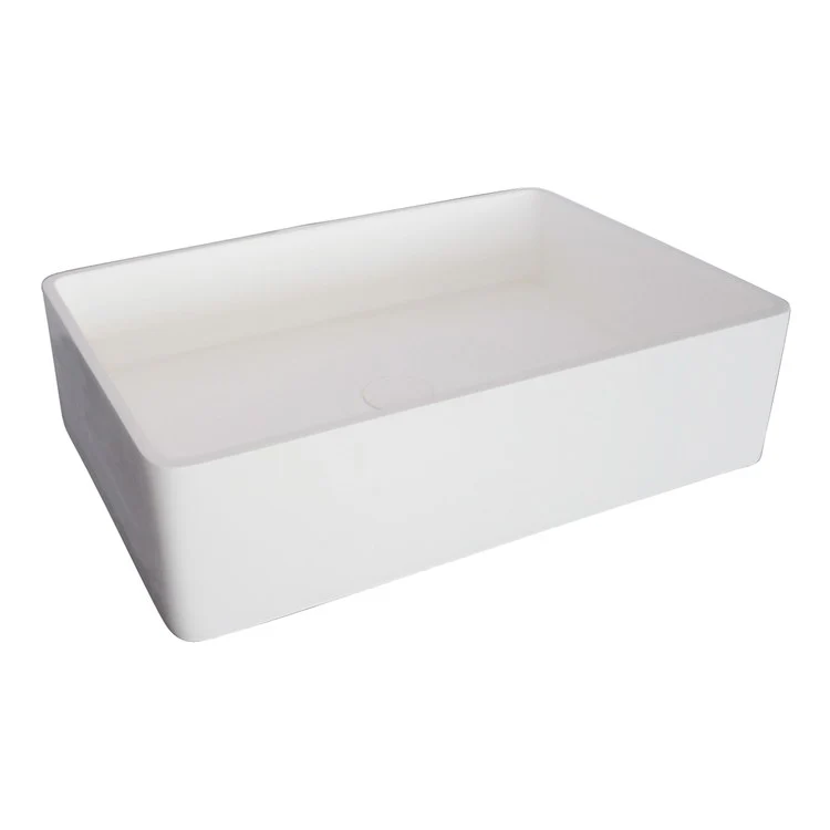 Vessel Leopold Rectangle 23-5/8 Inch White Gloss Resin - Frankwebs