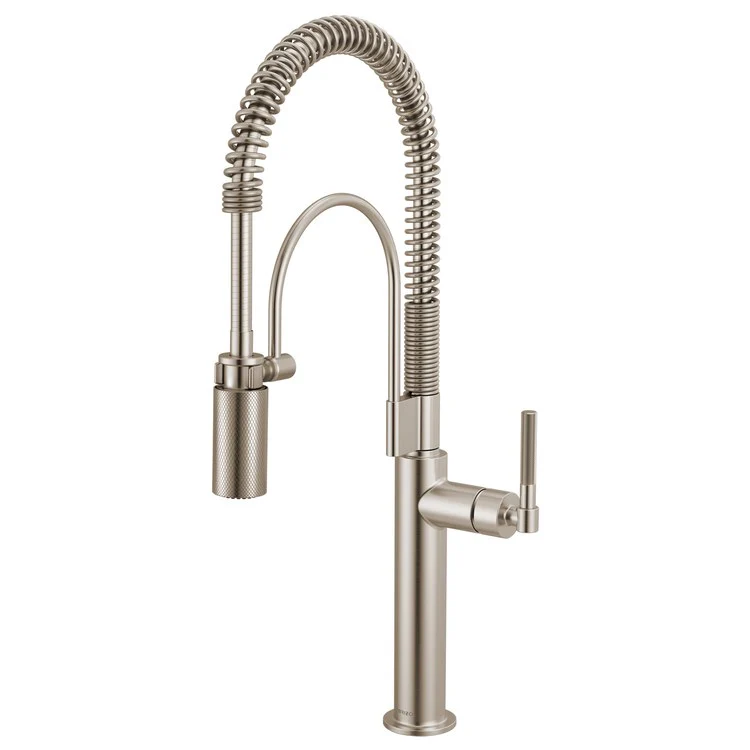 Kitchen Faucet Litze Semi Professional 1 Knurled Handle ADA Matte Black/Brilliance Luxe Gold Gooseneck 360 DEG Swivel 1 Hole 1.8 Gallons per Minute - Frankwebs