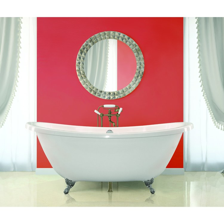 Soaking Tub Ston Collection Andrea 66 x 39 Inch Freestanding Tub Only Center Biscuit Hydroluxe SS - Frankwebs