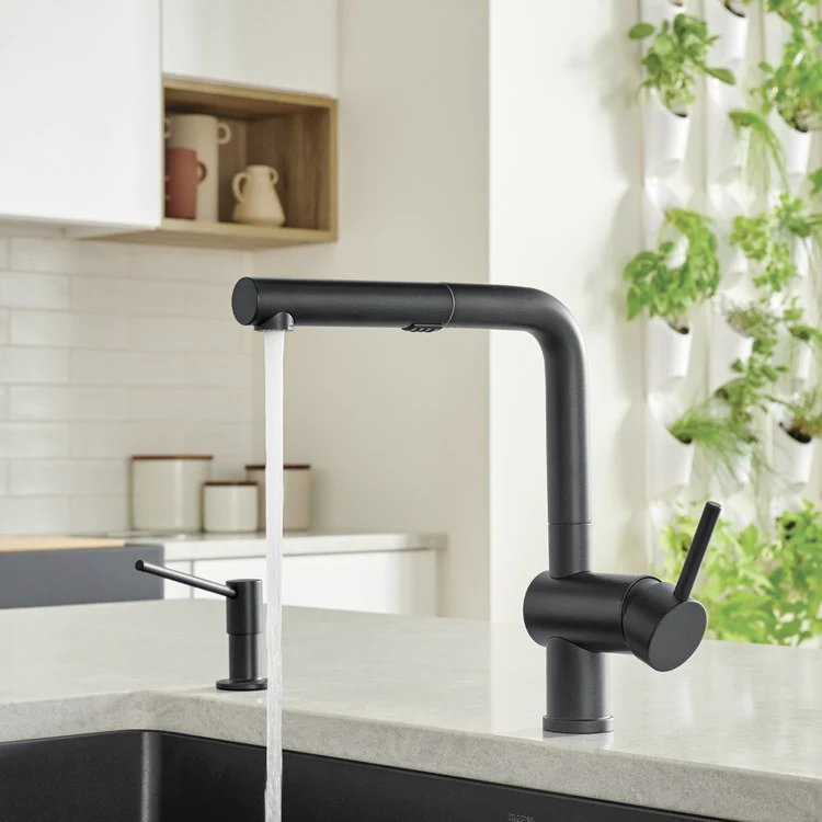 Kitchen Faucet Linus 1 Lever CALGreen Coal Black 1.5 Gallons per Minute - Frankwebs