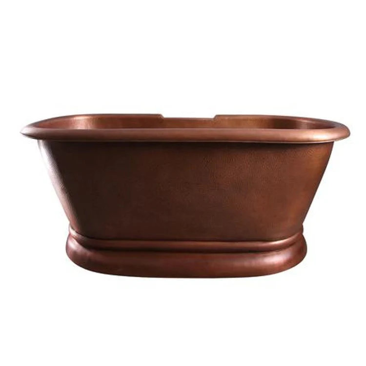 Freestanding Tub Reedley 60 Inch Double Roll Top Oval Antique Copper No Faucet Holes Tap Deck - Frankwebs