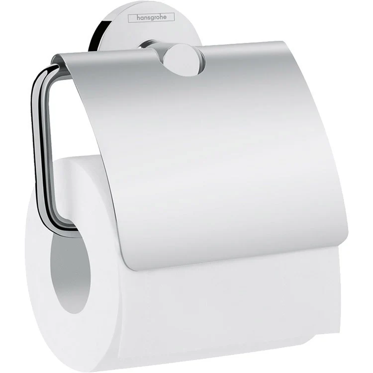 Toilet Paper Holder Logis with Cover Chrome Brass Wall Mount - Frankwebs