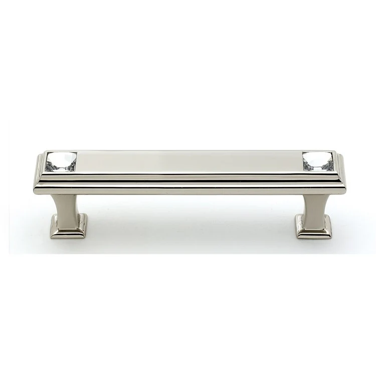 Pull Swarovski Crystal Round Crystal Handle Satin Nickel Brass 3-1/2 Inch 4-1/4 Inch 1-1/8 Inch - Frankwebs