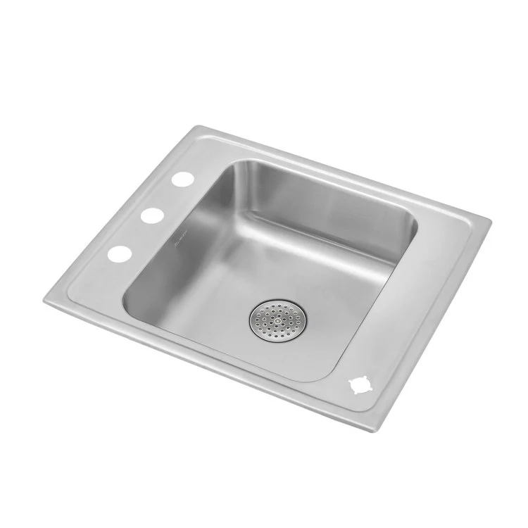 Classroom Sink Lustertone 25 x 22 Inch Single Bowl 4 Hole Lustrous Satin Drop-In Minimum Cabinet Size 30 Inch 9-1/8 Inch 18 Gauge Bottom Only Pads 64090012 Mounting Hardware Included for Countertops Up to 3/4IN - Frankwebs