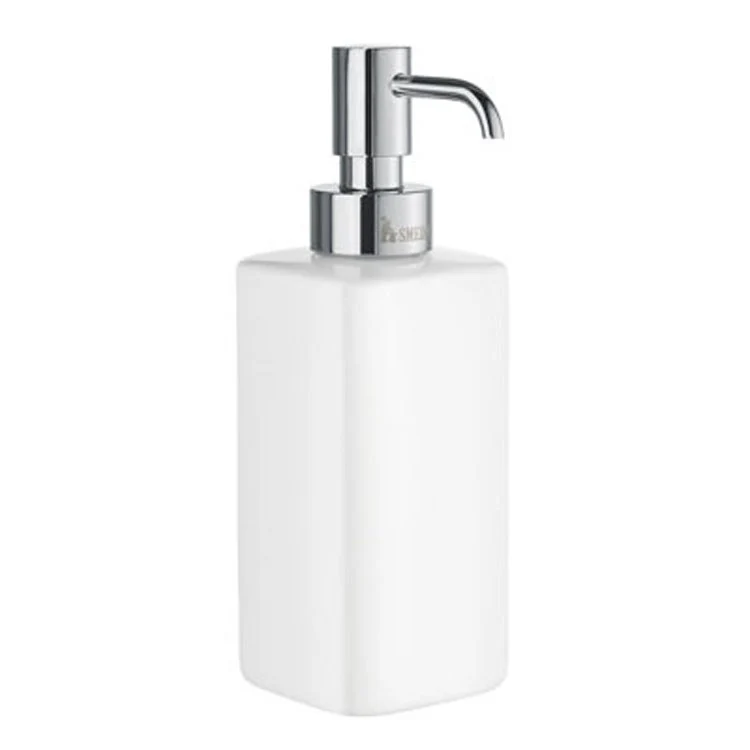 Soap Dispenser Ice Polished Chrome Freestanding Porcelain Brass Pump 350 Milliliters - Frankwebs