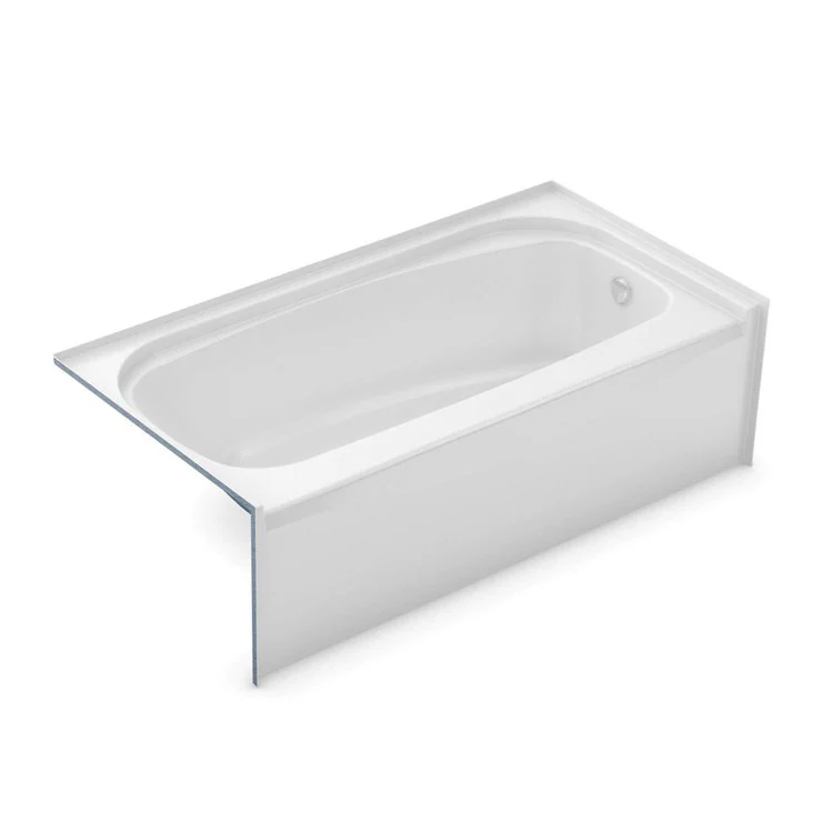 Soaking Tub 59-3/4 x 29-7/8 x 17-1/2 Inch Alcove Left White Fiberglass - Frankwebs