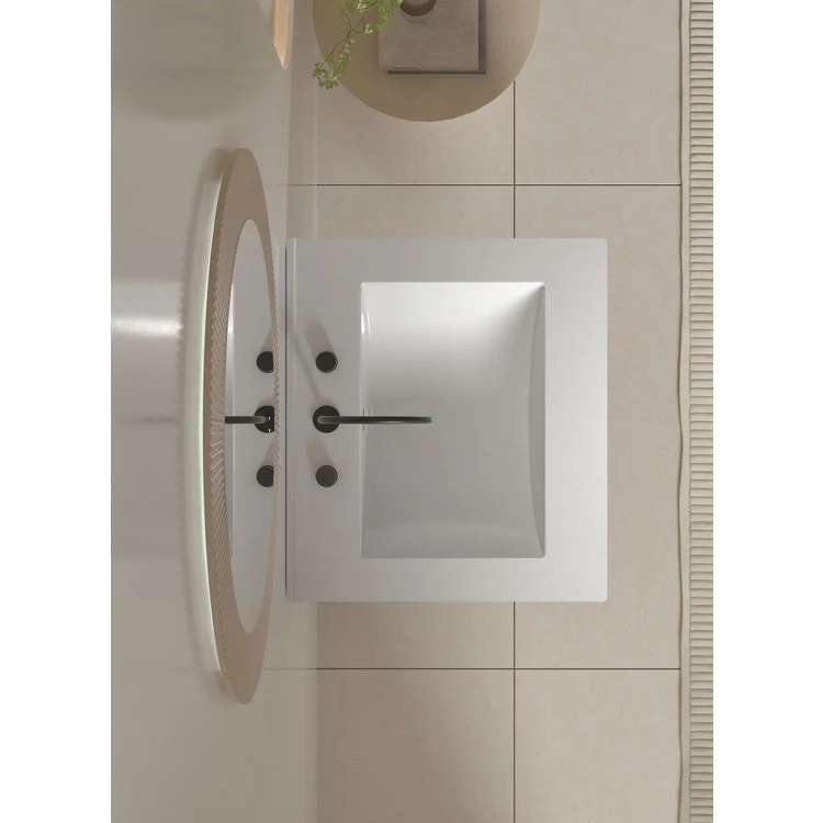 Vanity Top Ceramic Top Centerset 25 x 22 Inch White 8 Inch Spread Ceramic 3 Hole 1-4/5 Centimeter - Frankwebs