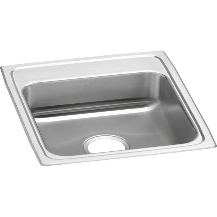 Kitchen Sink Lustertone Classic 17 x 20 Inch Single Bowl ADA Lustrous Satin Drop-In Rectangle Drain Location Rear Center Depth 6 Inch Bottom Only Pads - Frankwebs