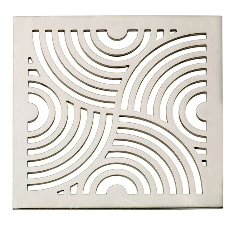 Drain Grid StyleDrain Deco Swirl Trim Only Square 5-1/4 Inch Satin Nickel Brass for 9177 9177-BFA 9177/BFP 9178 or 9178-UG-2 5-1/4 Inch - Frankwebs