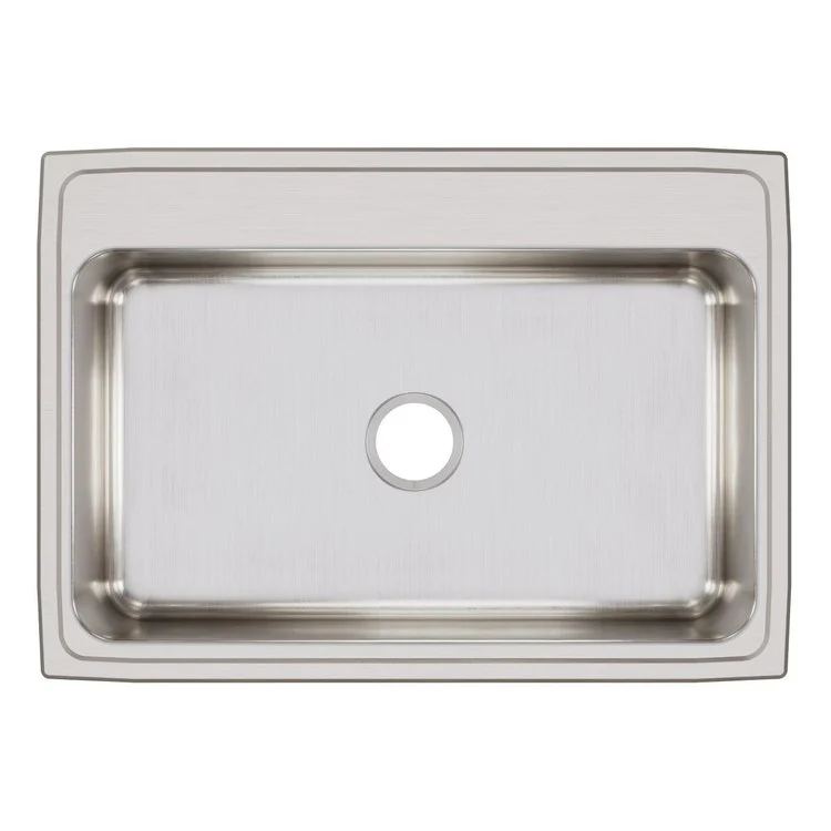 Kitchen Sink Lustertone Classic 31 x 22 Inch Single Bowl Lustrous Satin Drop-In Stainless Steel Drain Location Center Bottom Only Pads - Frankwebs